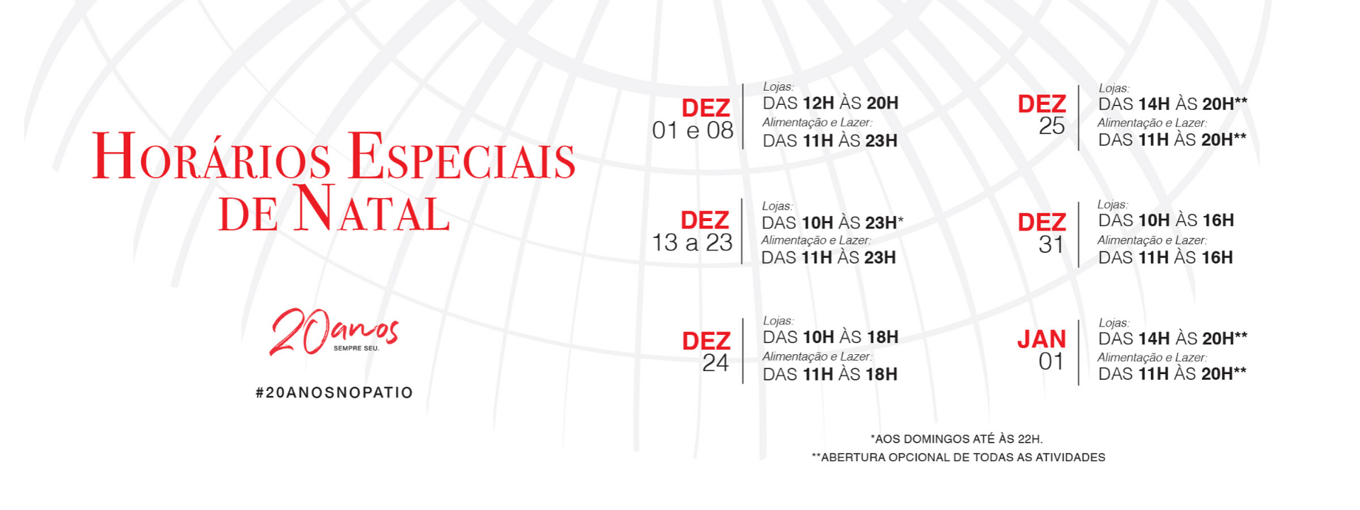 Horarios Especiais De Natal Patio Higienopolis